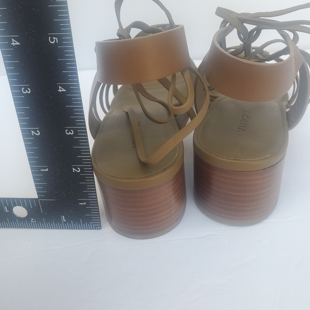 Vince Woman's Beaumont Knotted Leather Gladiator Strappy Sandals Brown Sz 10M - Picture 8 of 14